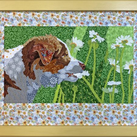 Dog Eating Flowers Original Medium