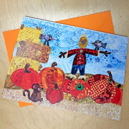 Fall Pumpkin Patch and Scarecrow Card