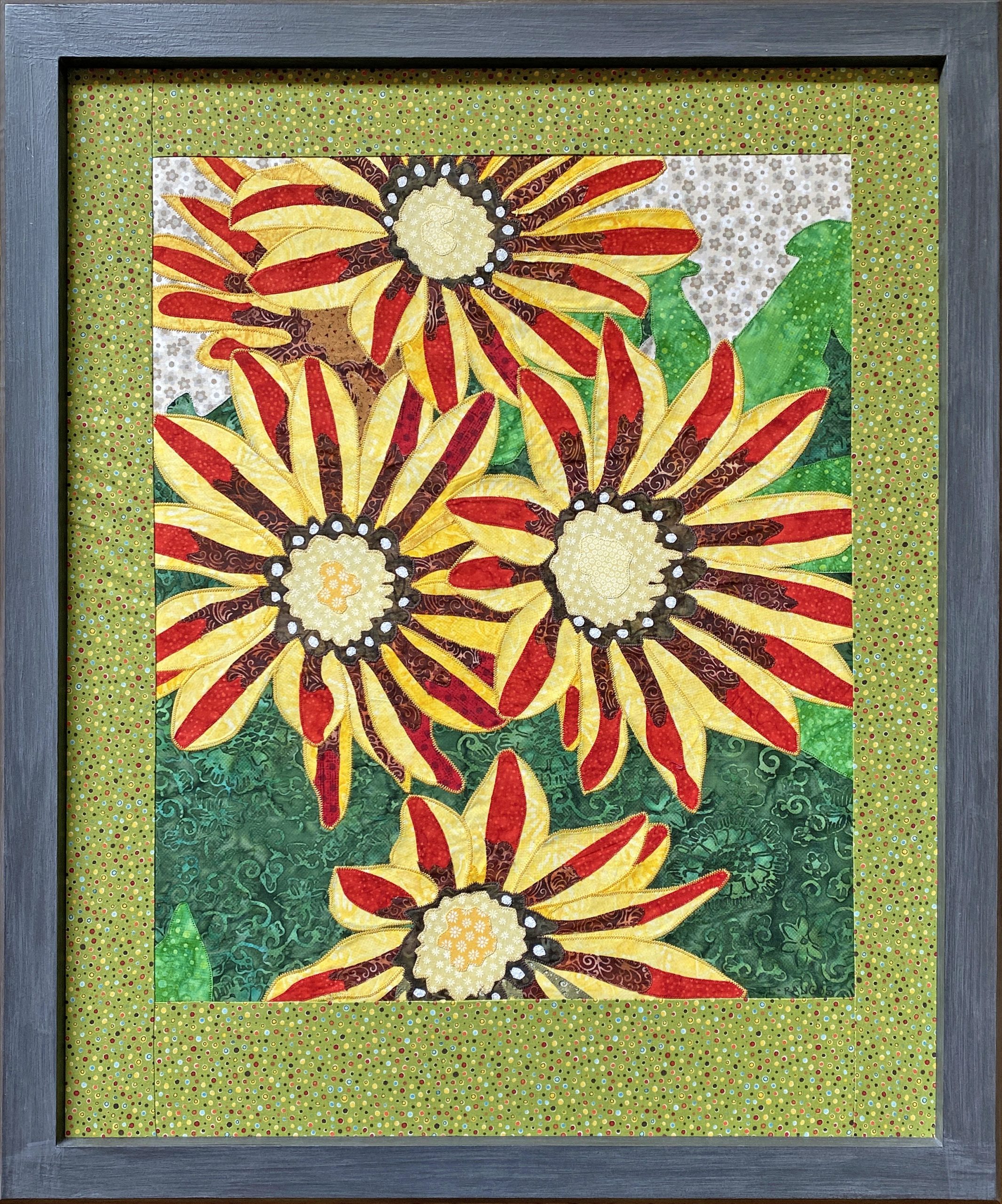 Red Striped Flowers Original Large