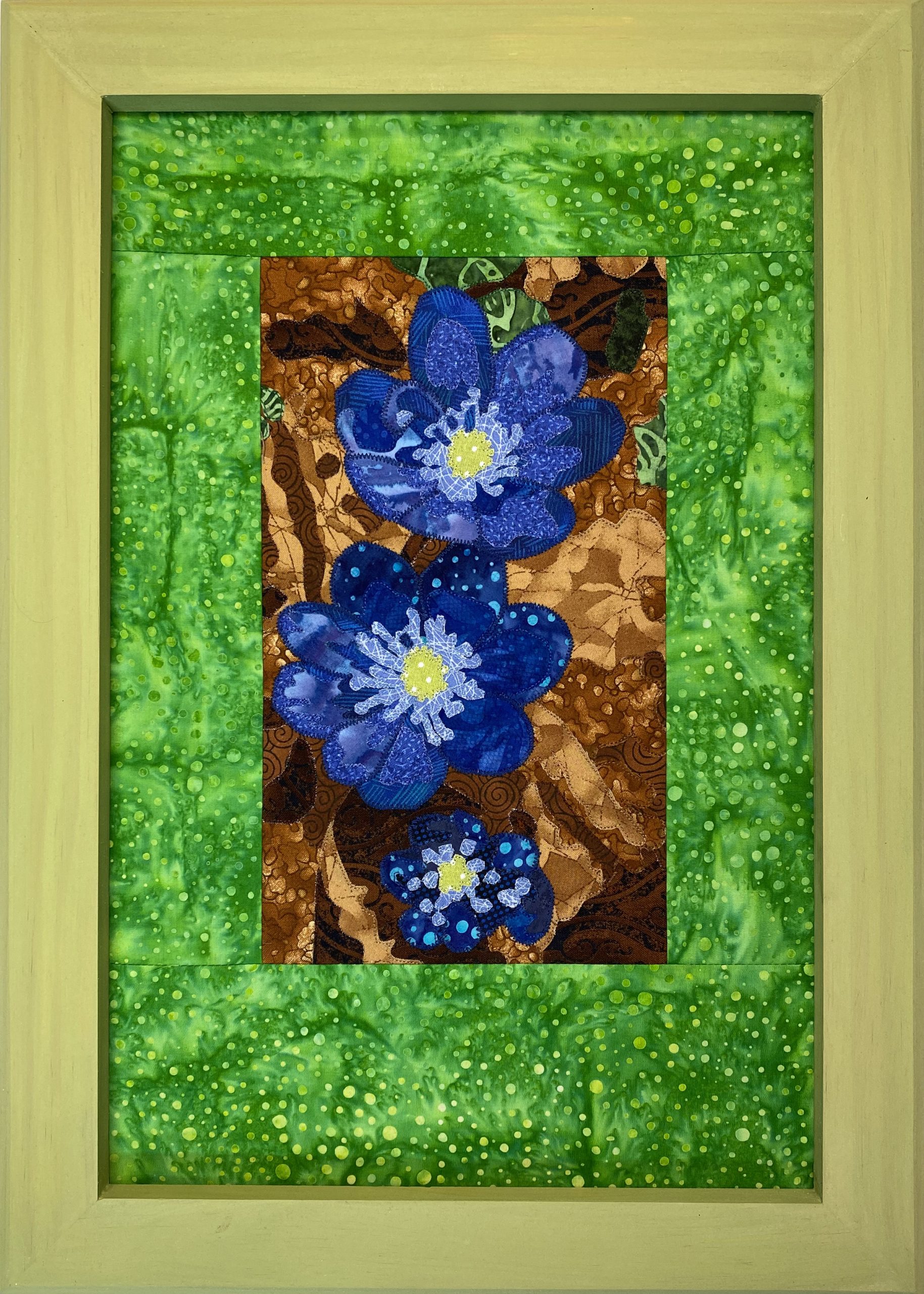 Three Blue Flowers Original Small