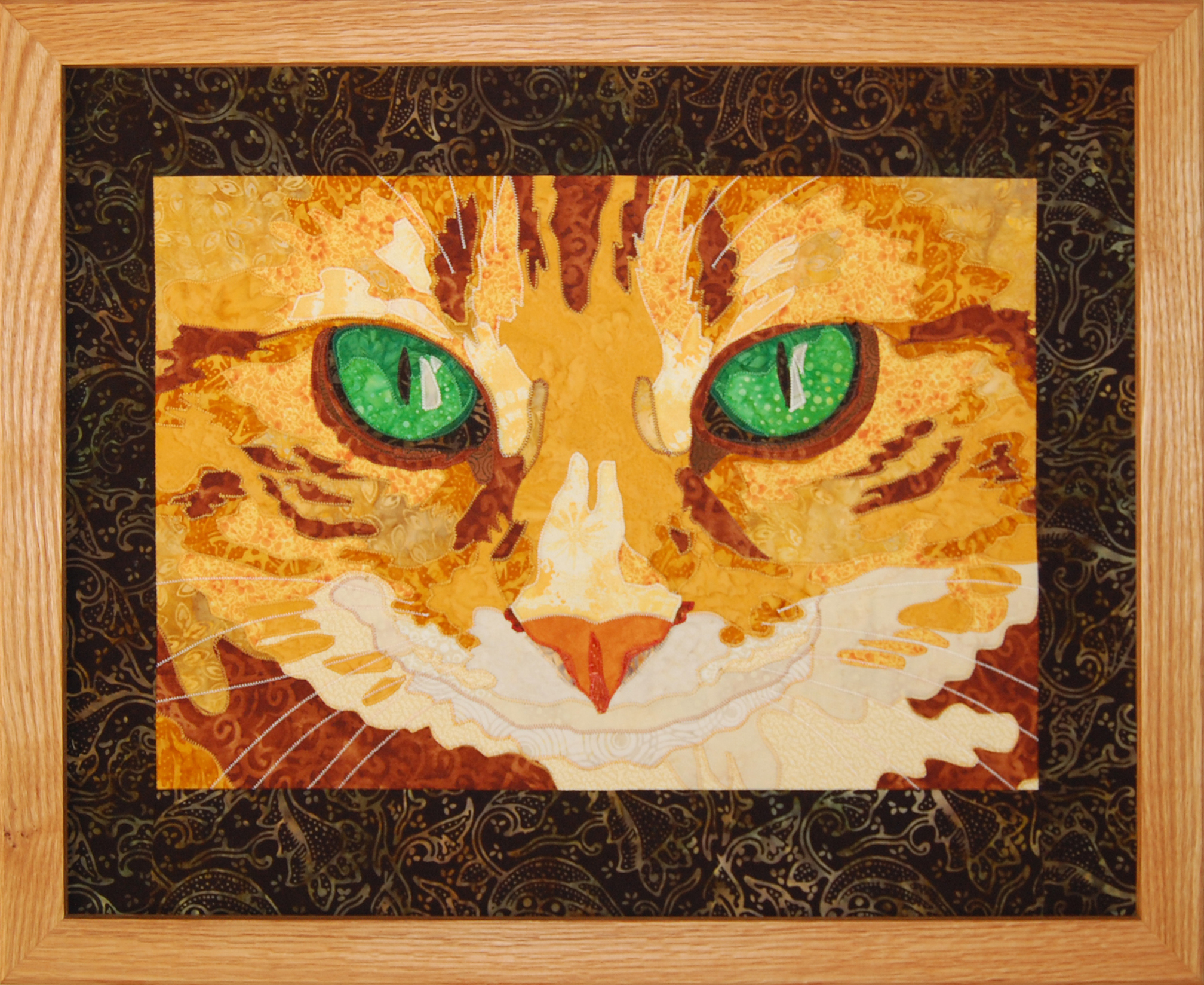 Yellow Cat Green Eyes Original Large